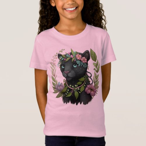 Sassy Black Panther Girls T_Shirt
