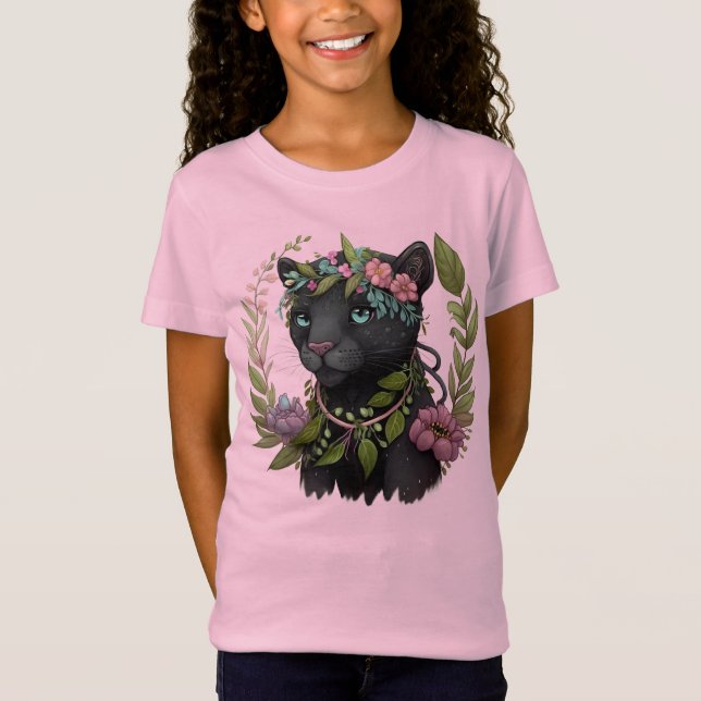 Sassy Black Panther Girl's T-Shirt (Front)