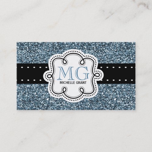 Sassy Blue Glitter Look Ladies Any Profession Business Card Templates