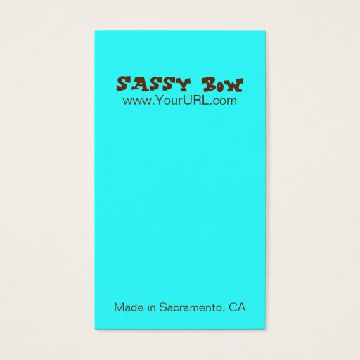 Customizable Sassy Bow Blue &amp; Teal Bow Cards Business Card Templates