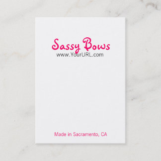 Sassy Bow Chubby Pink & Black Cards