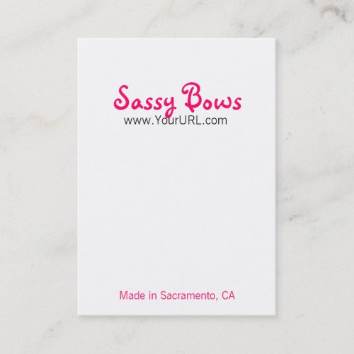 Sassy Bow Chubby Pink &amp; Black Cards Business Card