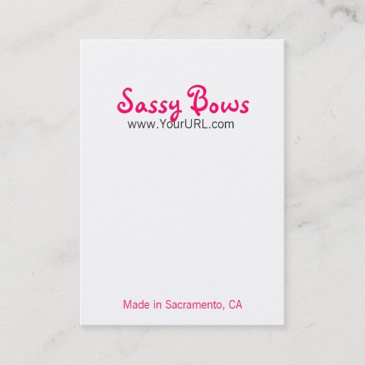 Customizable Sassy Bow Chubby Pink &amp; Black Cards Business Card