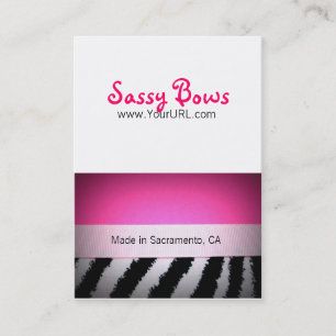 Sassy Bow Chubby Pink & Zebra Bow Cards