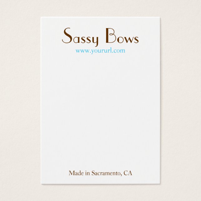 Sassy Bow & Jewelry Display Card (Front)