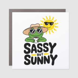 Sassy but Sunny Frog Design – Funny Summer Car Magnet