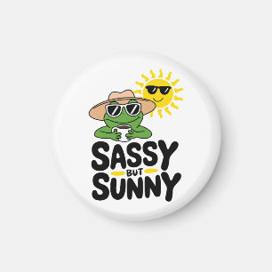 Sassy but Sunny Frog Design – Funny Summer Magnet
