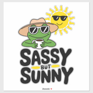 Sassy but Sunny Frog Design – Funny Summer Sticker