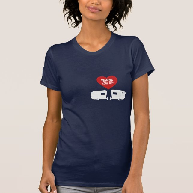 Sassy Camper - Funny Wanna Hook Up RV Tshirt (Front)