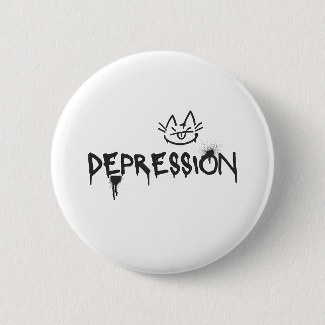 Sassy Cat_Depression Spraypaint font Button (Front)