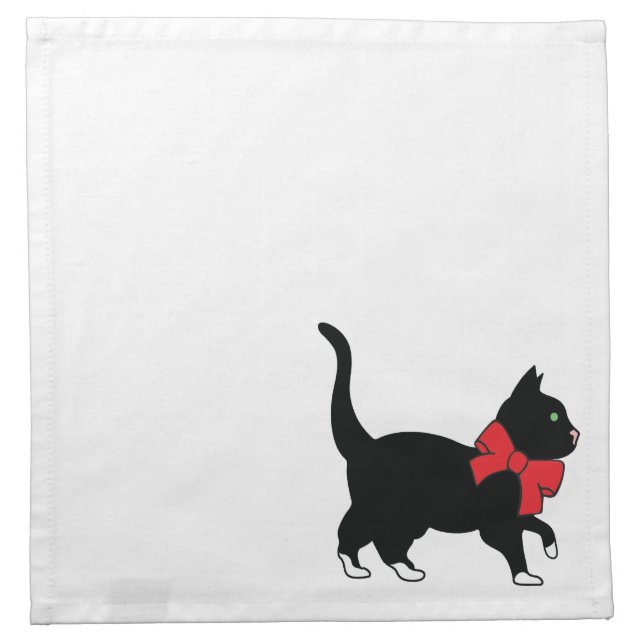 Sassy Cat Holiday Cocktail Napkin (Front)