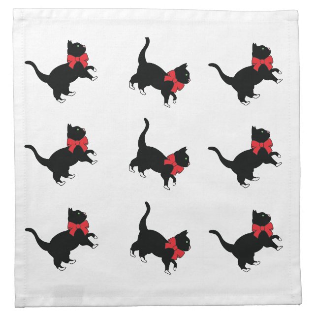 Sassy Cat Mini Holiday Cocktail Napkin (Front)