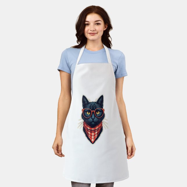 Sassy Cat Sticker  Apron (Worn)
