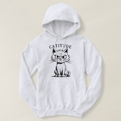 Sassy Catitude Pullover Funny Graphic Cat Mom Hoodie