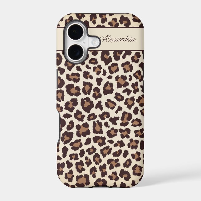Sassy Cheetah Print Monogram  Iphone Case (Back)