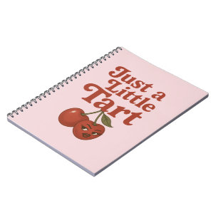 Sassy Cherry Just a Little Tart Retro Red & Pink Notebook