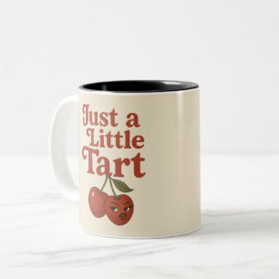 Sassy Cherry Just a Little Tart Retro Red Two-Tone Coffee Mug