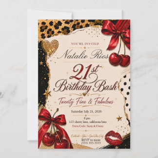 Sassy Classy 21st Birthday Invitation 