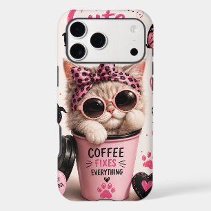 Sassy Coffee Cat Aesthetic iPhone Case