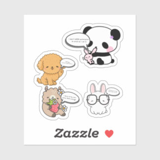 Sassy Cute Protecting My Peace Critters Sticker