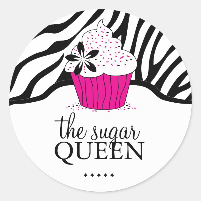 Sassy Decorative Zebra Stripes Bakery  Stickers (Front)