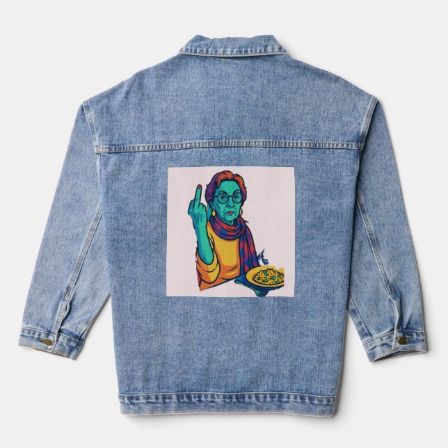 Sassy Denim Jacket-Louise says it without saying i Jacket (Back)