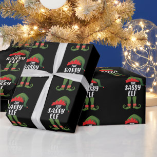 Sassy Elf Matching Family Group Christmas Party Wrapping Paper