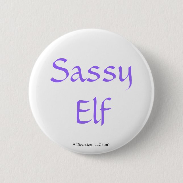 Sassy Elf Pinback Button (Front)