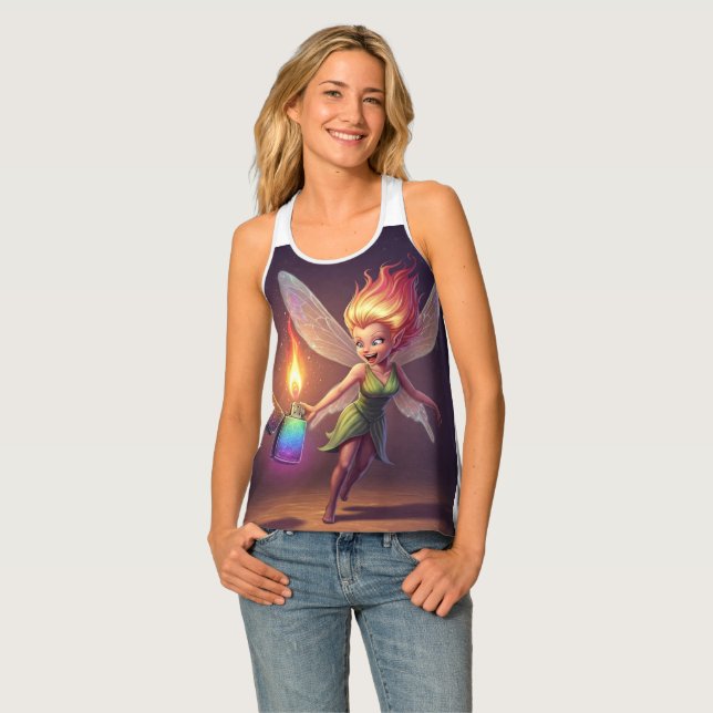 Sassy Fairy Bridal Shower Racerback Tank Top (Front Full)