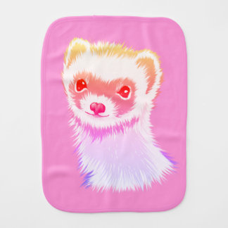 Sassy Ferret In Rainbow Colors Baby Burp Cloth
