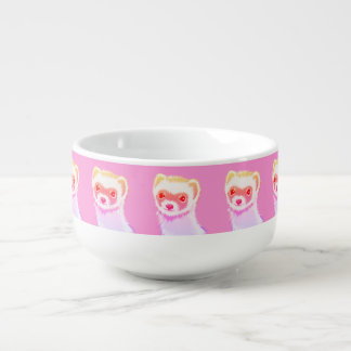 Sassy Ferret In Rainbow Colors Girl Soup Mug
