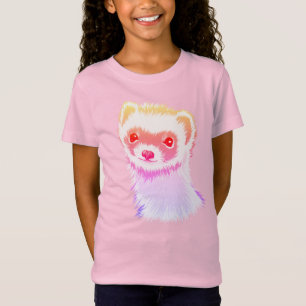Sassy Ferret In Rainbow Colors Girl T-Shirt