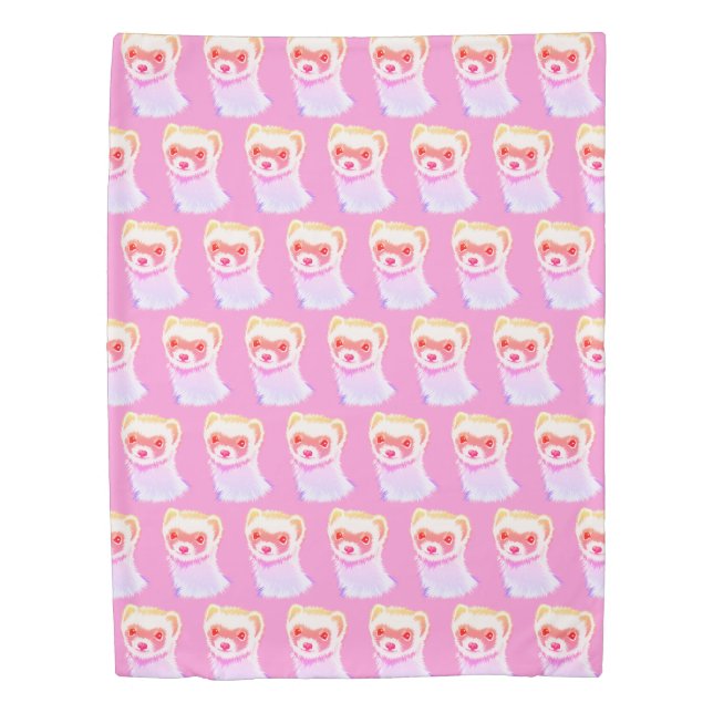 Sassy Ferret In Rainbow Colors Kids Duvet Cover (Front)