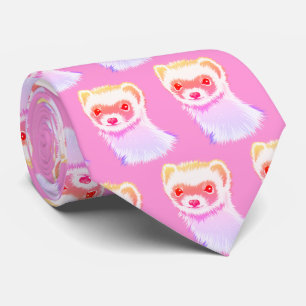Sassy Ferret In Rainbow Colors Neck Tie