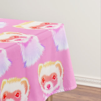 Sassy Ferret In Rainbow Colors Tablecloth