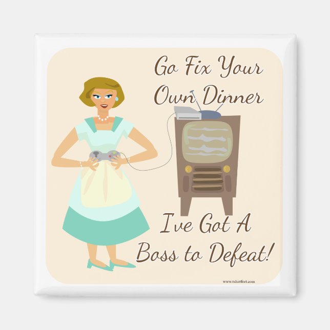 Sassy Fifties Gamer Housewife Magnet (Front)