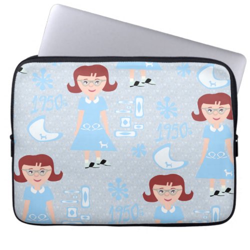 Sassy Fifties Girl Pattern Laptop Sleeve