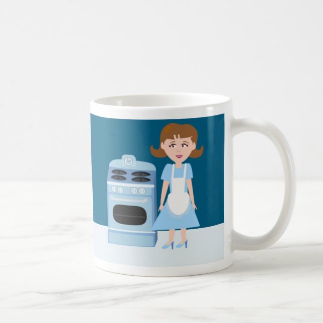 Sassy Fifties Housewife Fun Retro Illustration Coffee Mug (Right)