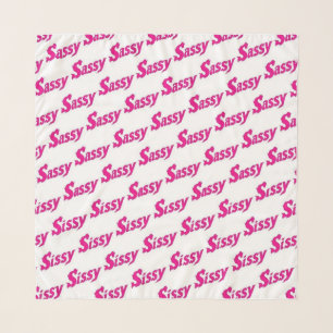 Sassy  Fire Pink Typography Pattern Scarf
