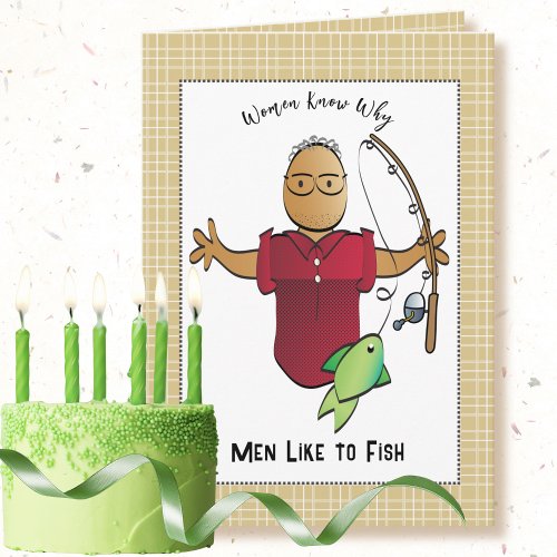 Sassy Fishing Ethnic Male Cartoon Joke Birthday