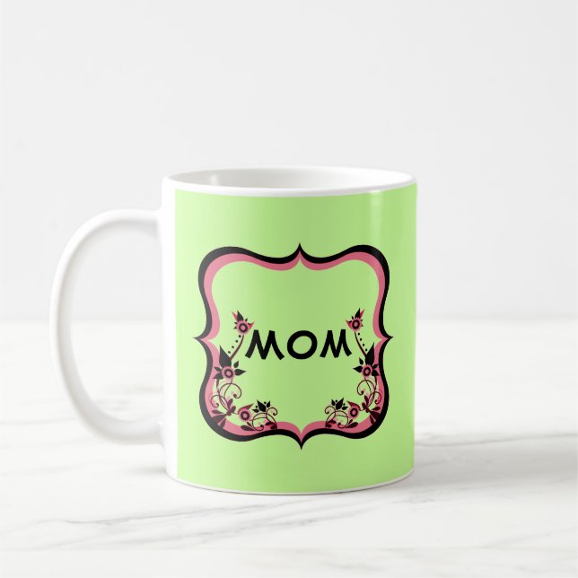 Sassy Floral Customizable Mom Mug (Left)