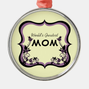 Sassy Floral World's Greatest Mom Ornament
