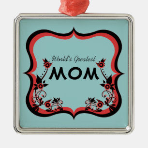 Sassy Floral World's Greatest Mom Ornament