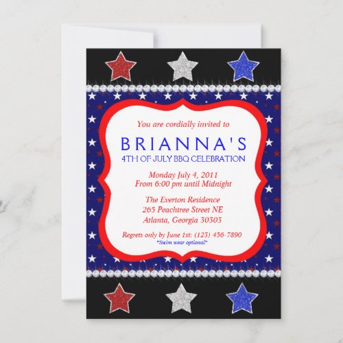 Sassy Fourth of July Invite