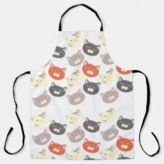 Sassy Fun Cat Heads Cartoon Love Pattern