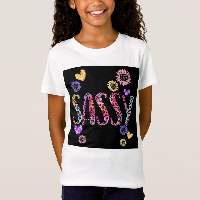 Sassy Fun Colorful Girls Theme T-Shirt (Front)