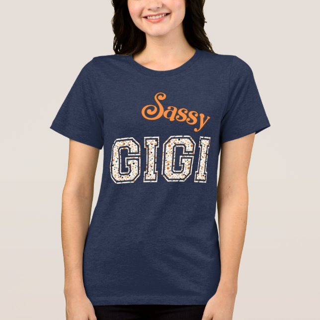 Sassy Gigi Polka Dot Grandma  Tri-Blend Shirt (Front)