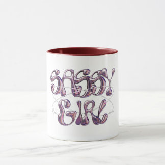 Sassy Girl Purple Marble Typography Coffee Mug
