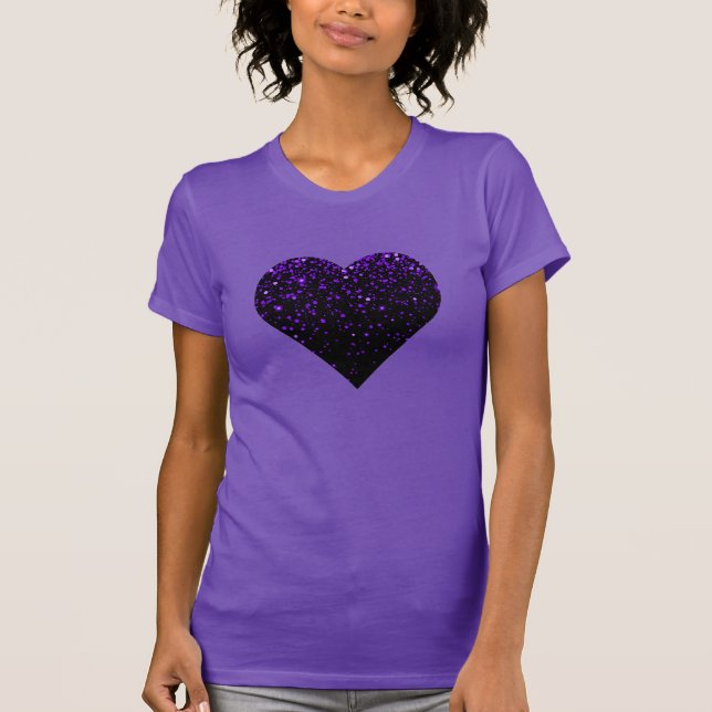 Sassy Girl Purple Sparkles Heart Love Tee (Front)