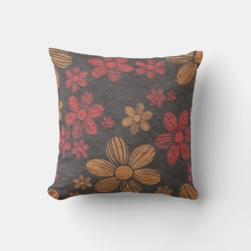 Sassy Girl Velvet Floral Throw Pillow